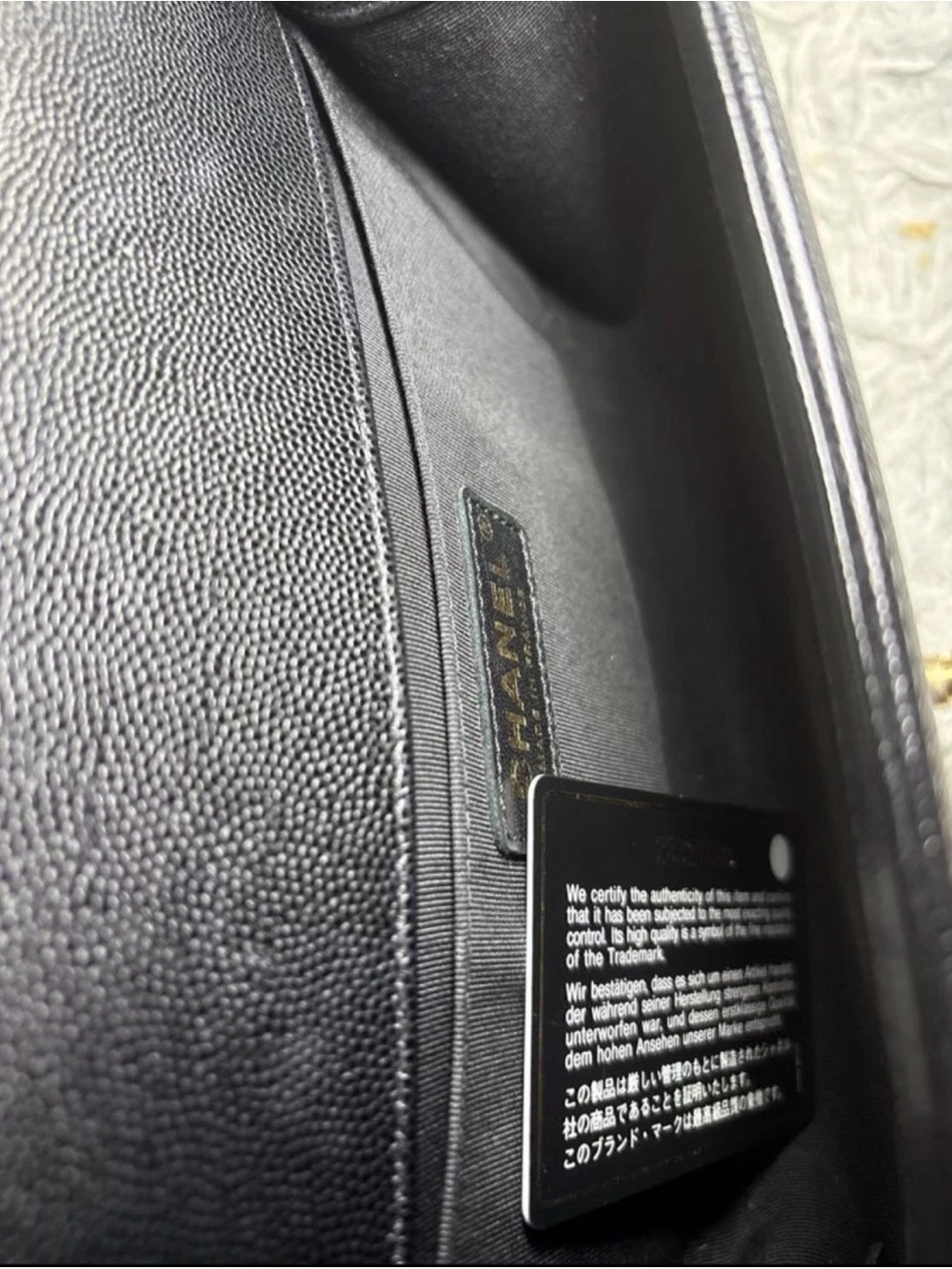 CHANEL carviar Black Quilted Leather Boy Flap Shoulder Bag with Gold Hardware - Picture 5 of 5